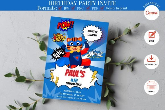 Celebrate with Style: A Modern Kids Birthday Party Invitation Template