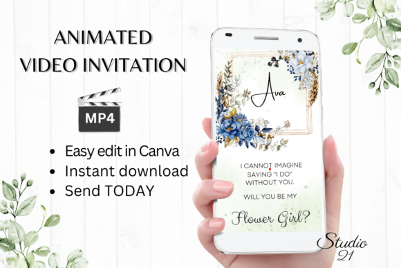 Charming Script: The Digital Flower Girl Proposal W3142FG