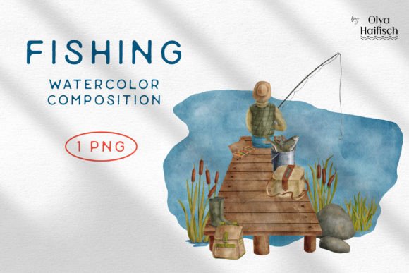 Crafting Authenticity with Watercolor Fisherman Clipart PNG