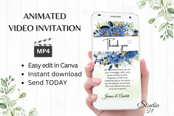 Digital Wedding Thank You W9146TU: Style Guide & Download