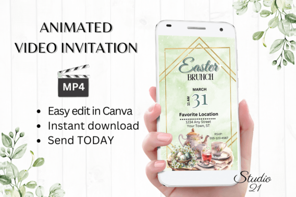 Effortless Elegance: Your Digital Easter Brunch Invitation