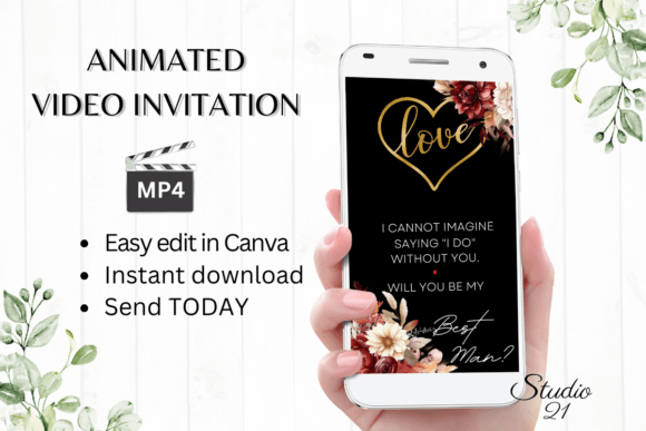 Fall Best Man Proposal W3151BM: Your Digital Wedding Invite Solution