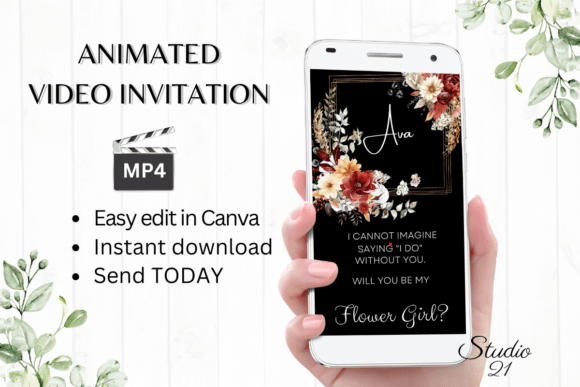 Fall Flower Girl Proposal W3153FG: A Modern Script for Creative Branding