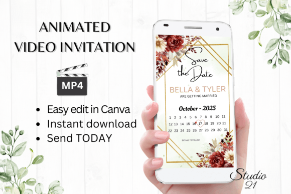 Fall Save the Date W2154B: Elevate Your Autumn Invitations with Animated Style