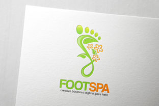 Foot Spa Logo: A Green, Leafy Design for a Fresh Brand Identity