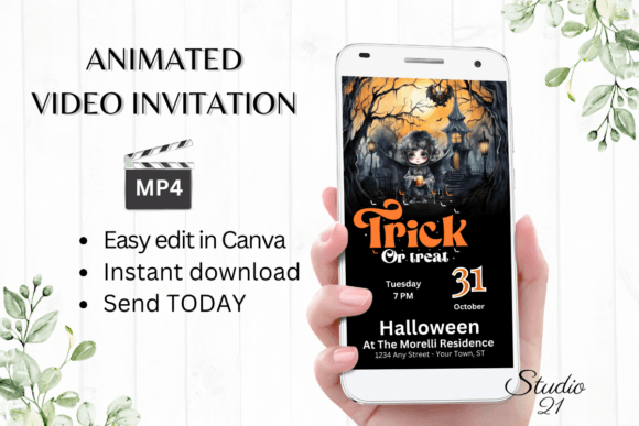 Spooky Fun: Animated Halloween Trick or Treat Invites