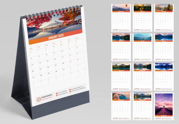 Streamline Your Year: The Vertical Desk Calendar Creative Template